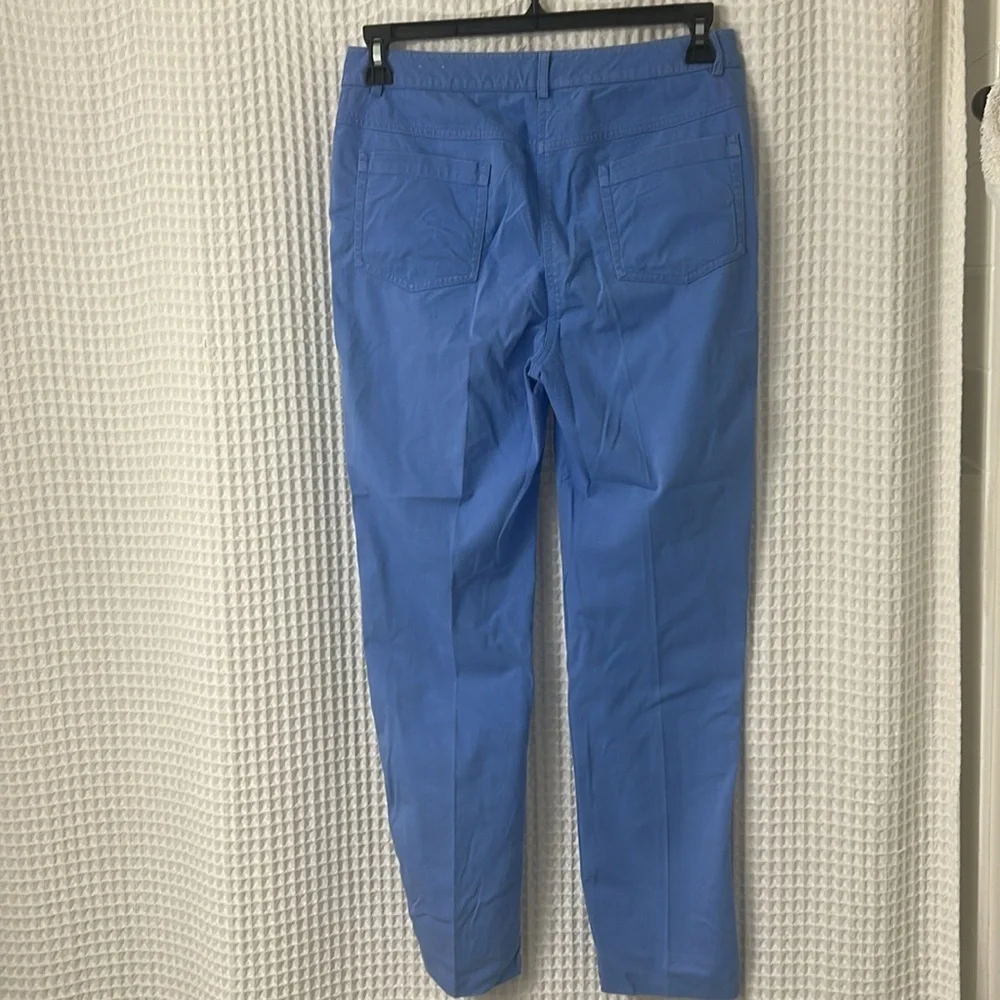 J. McLaughlin 5-Pocket Stretch Cotton Spandex Twill Straight Leg Pants Blue - Picture 6 of 11